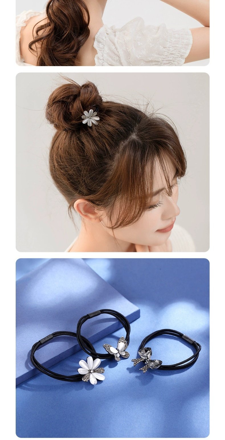 Rubber Band Women's Hair Tie Leather Case High Elasticity and Durable Rubber Band Hair Tie Headband New Classy Adult Headwear
