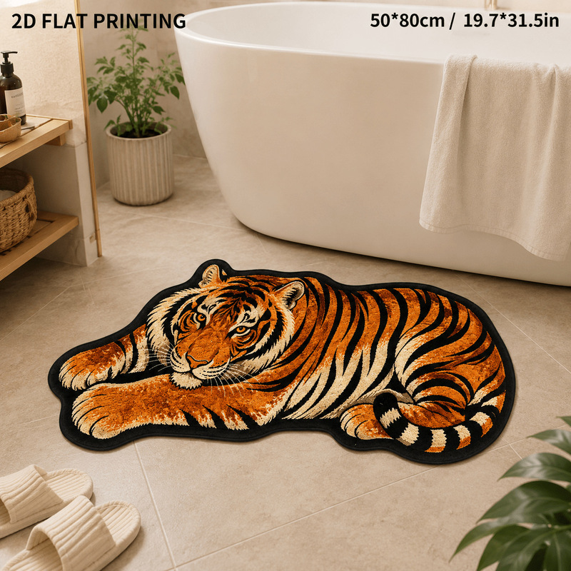 Cross-border best-selling beast-themed faux cashmere floor mat, American-style animal design, thickened, skin-friendly, bathroom cooling decorative mat, direct from the factory Cross-border best-selling beast-themed faux cashmere floor mat, American-style animal design, thickened, skin-friendly, bathroom cooling decorative mat, direct from the factory