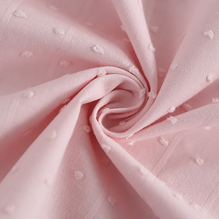 Textiles al por mayor puntos suizos tejidos de algodón orgánico jacquard tela de mujer