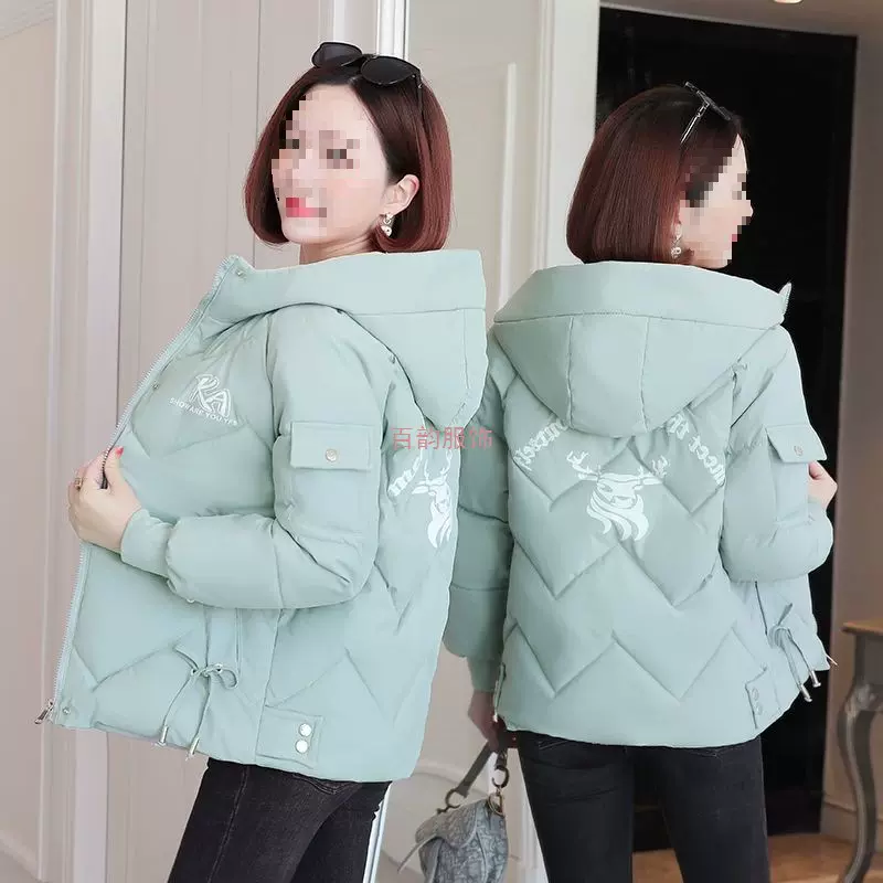 2025冬季新款时尚韩版大码棉服女短款加厚显瘦ins连帽棉衣外套潮