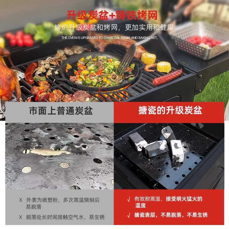 Artesanos al aire libre parrilla de carbón parrilla de jardín parrilla de jardín gran casa parrilla de estilo americano