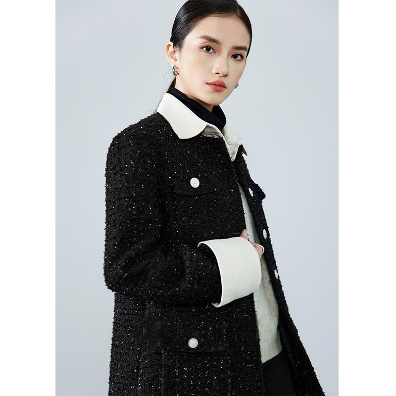 设计感小众衬衫领可拆卸长袖短外套女2025秋季新款小香风气质上衣|undefined