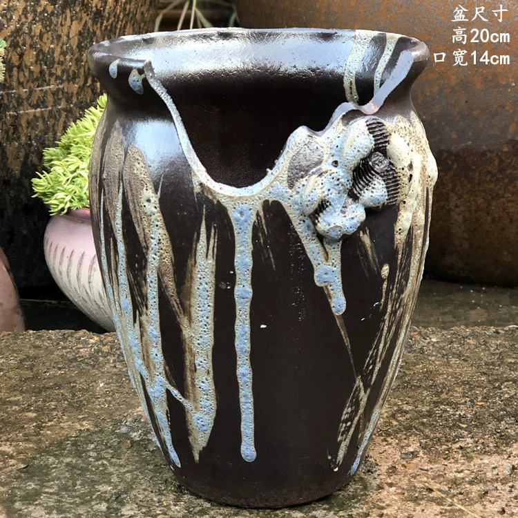  Handmade Cotton High Class, succulent old pile Flower Pot Purple Purple Purple Purgone Pot Purple Sand Pottery Tank Gap Ceramics Jade Pendant