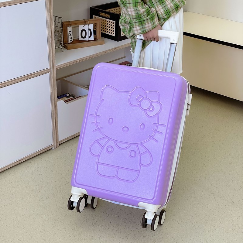 Cross-Border Cute Kt Cat Ins-Style Suitcase 20inch Large-Capacity Student Luggage with Universal Wheels Fashionable Trolley Suitcase
