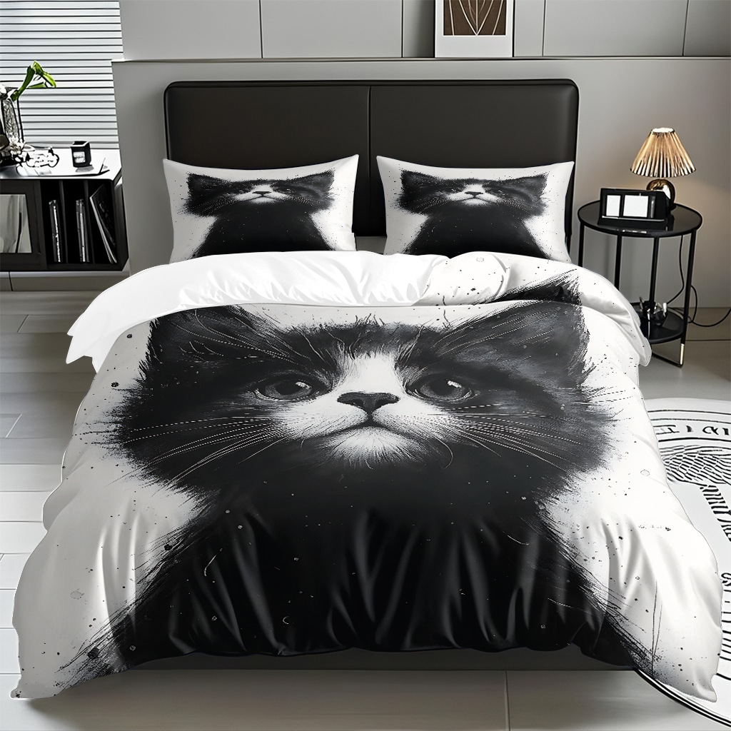 Kit de edredón de impresión digital para gatitos de piel directa a la fábrica puede llevar TEMU / JIT