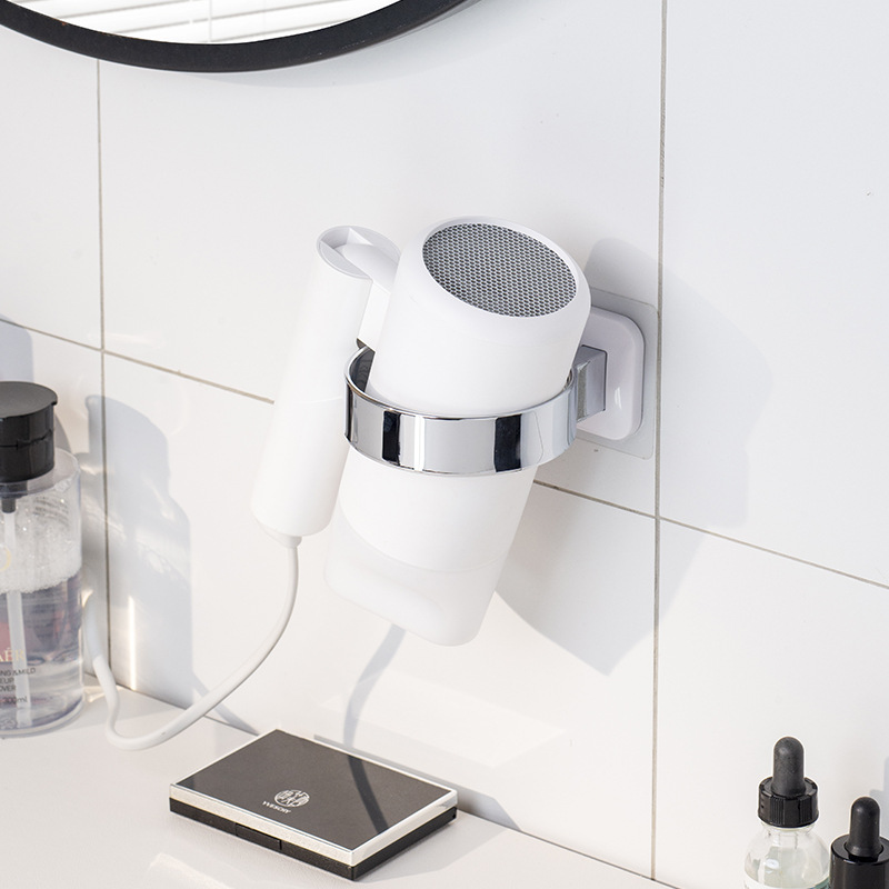 Transfronterizo dedicado secador de pelo rack baño Baño ponche libre de pared de almacenamiento adhesivo soporte de plástico rack de almacenamiento