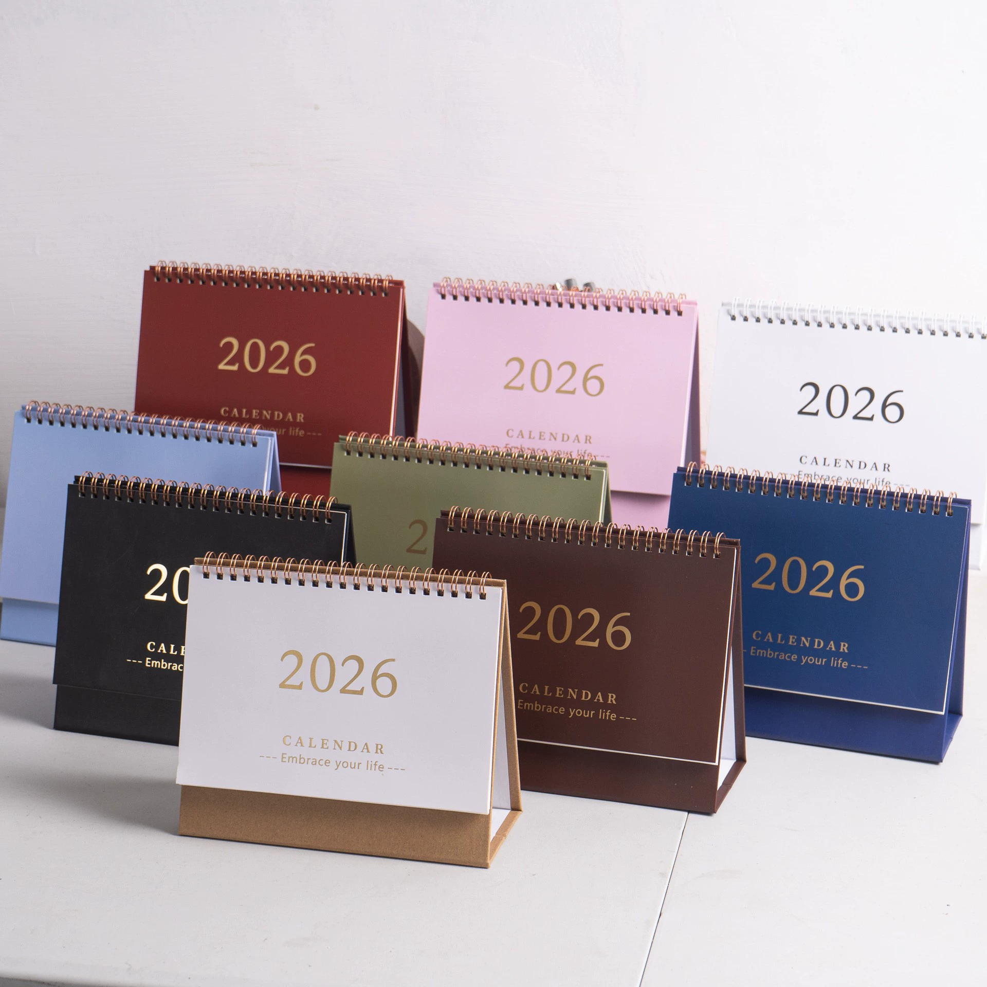 Korean fresh desk calendar, notebook, Korean style, 2026 years, English