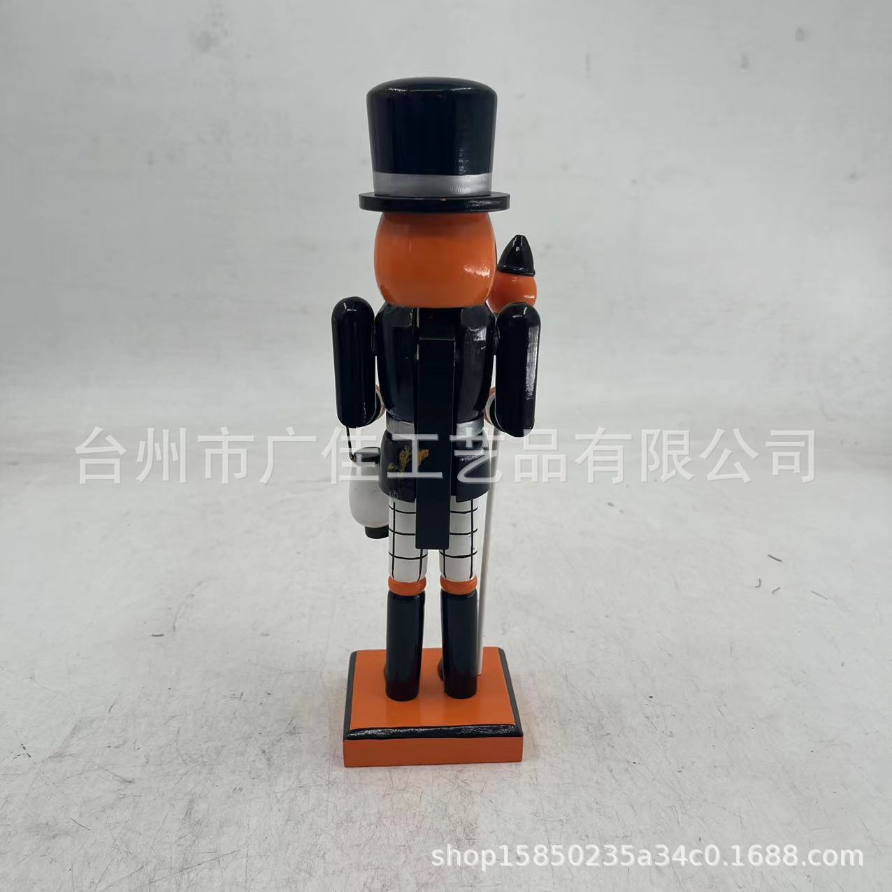 Venta caliente transfronteriza, cabeza de calabaza de Halloween, soldado de nogal, decoración, artesanías de madera, marioneta blanca