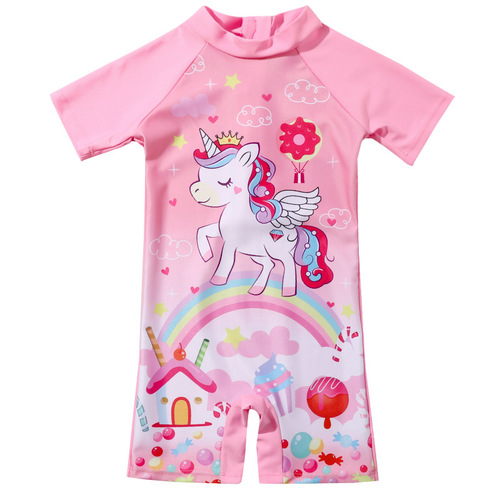  New Cartoon One-piece Baby Girl Swimsuit Sunscreen Beach Wear Children's Swimsuit Quick-Drying Sunscreen Swimsuit for Women