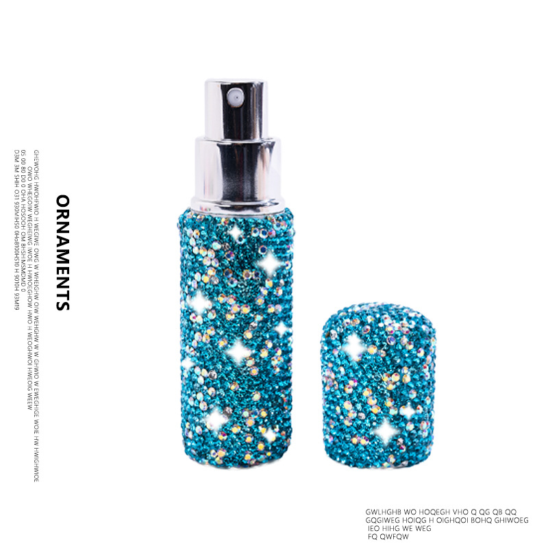 Tiktok Hot 10ml perfume sub-botella de vacío incrustado en diamantes presionando pequeña botella de muestra maquillaje mini botella de spray de viaje