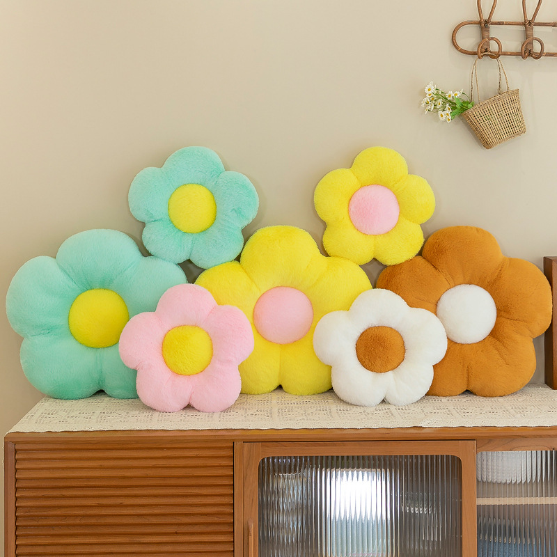 Cross border Rabbit's hair Flower Seat cushion Office sofa chair student Seat cushion Petal Futon Sun flower Pillows Cushion