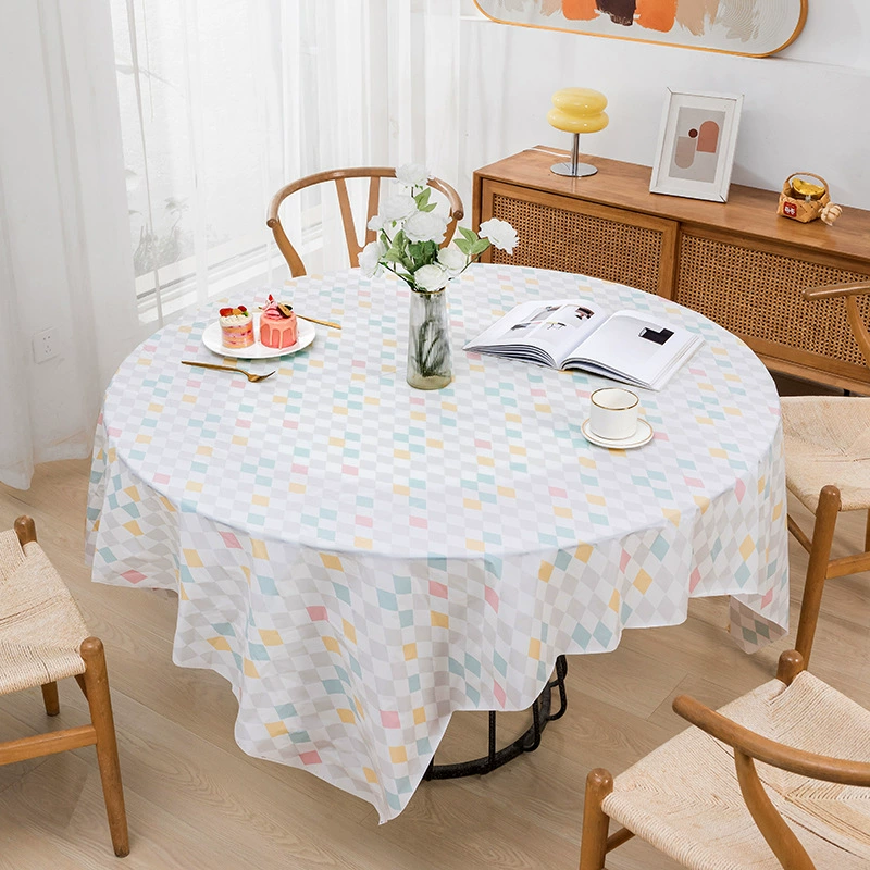Rectangular disposable tablecloth kindergarten holiday party Christmas plastic tablecloth hotel autumn outing round table
