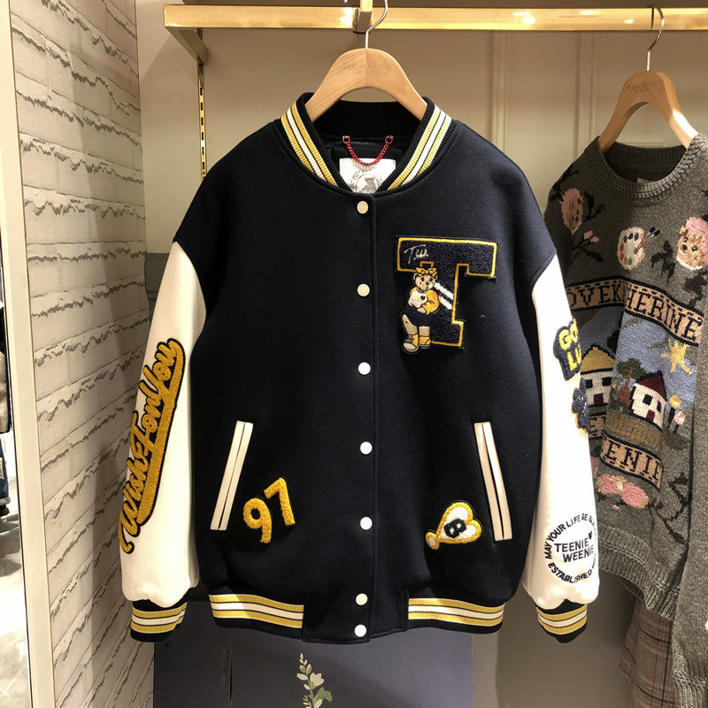 Giacca da baseball patchwork in stile maschile, giacca da uomo primavera e autunno, giacca hip hop da uomo, cappotto casual largo da uomo_voghion.com