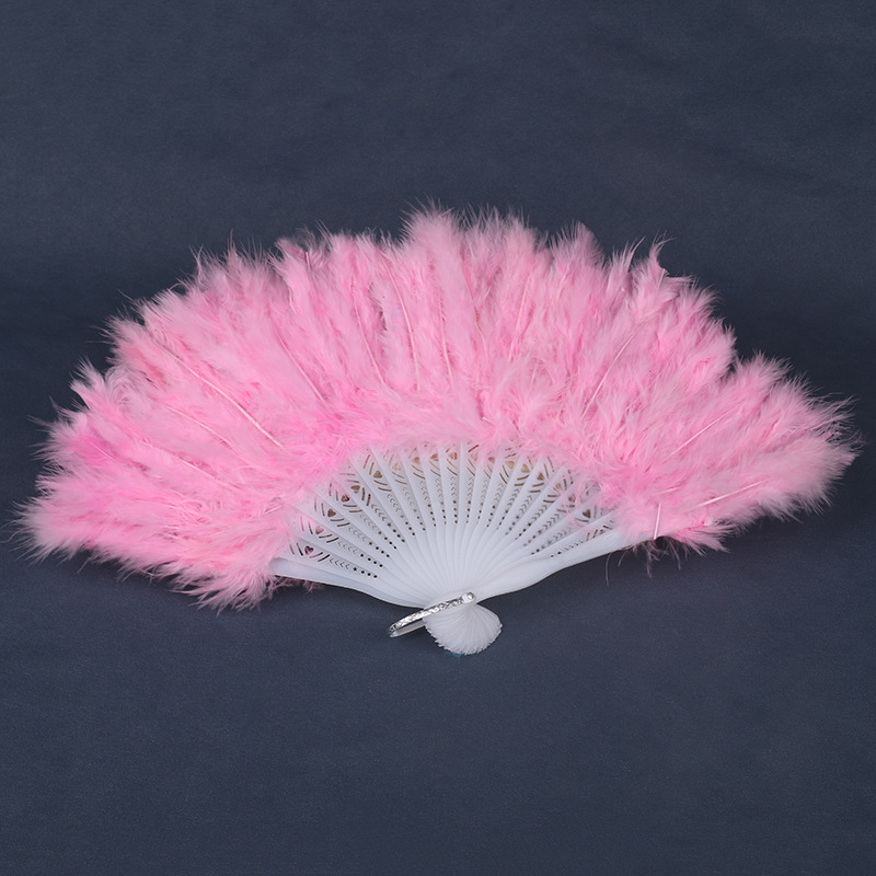핑크 플러시 깃털 부채(핫 세일)