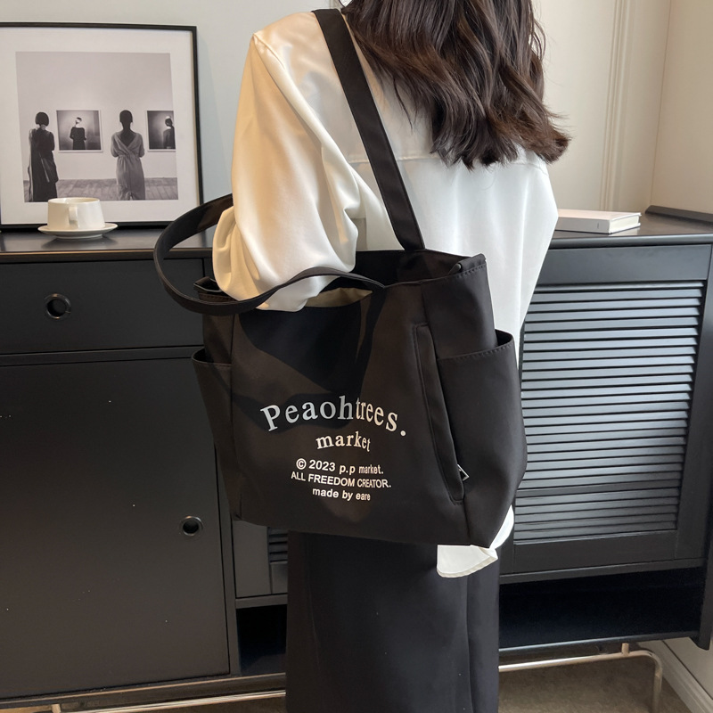 2026년 신상 심플 핸드백 숄더 크로스바디 여성용 대용량 캔버스 심플 크로스백