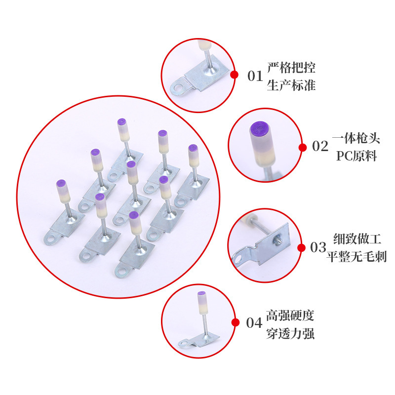 ミニ砲釘フックメーカー卸売り新型紫色ミニ砲釘内装用一体式ダンカンなし砲釘|undefined