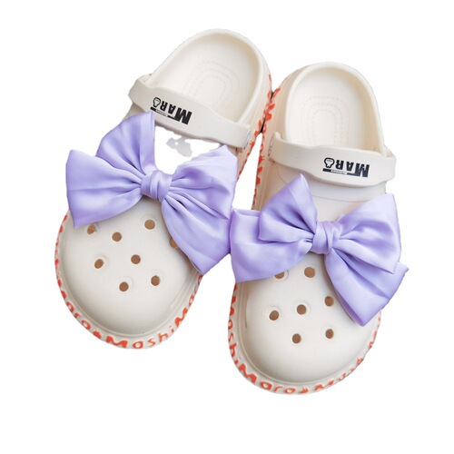 Little Red Book's same style bow-knot clogs, floral shoe buckles, fugitive princess fabric accessories, shoe decorations