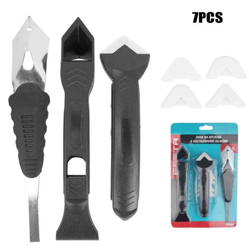 跨境7件套美缝工具玻璃胶角刮板玻璃胶刮板3件套塑料美缝刮板