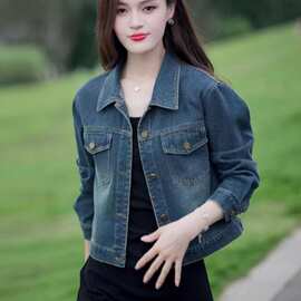 山力达迪复古时尚牛仔短外套女装2026春秋新款小个子宽松显瘦洋气