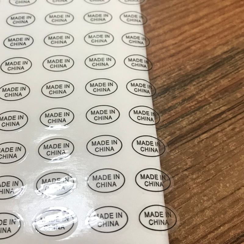 透明made in china中国制造标签 易撕 现货批发 产地不干胶贴纸