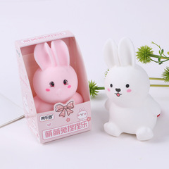 Stress Relief Squeezable Bunny Cartoon Cute Bunny Nuzzle Fun White Rabbit Squeezable Sound Kids Stress Relief Toy