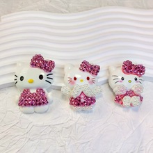 镶钻kt猫咪蝴蝶结爱心甜甜圈diy树脂饰品配件手机壳发夹水杯贴批