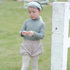 童裝秋冬女童羊毛打底衫嬰幼童高領坑條針織衫寶寶花邊兒童毛衣