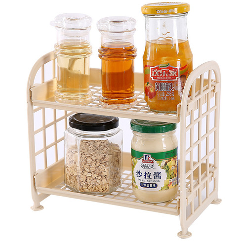Creative cosmetics and jewelry double-layer folding storage rack simple home desktop bathroom storage rack storage rack