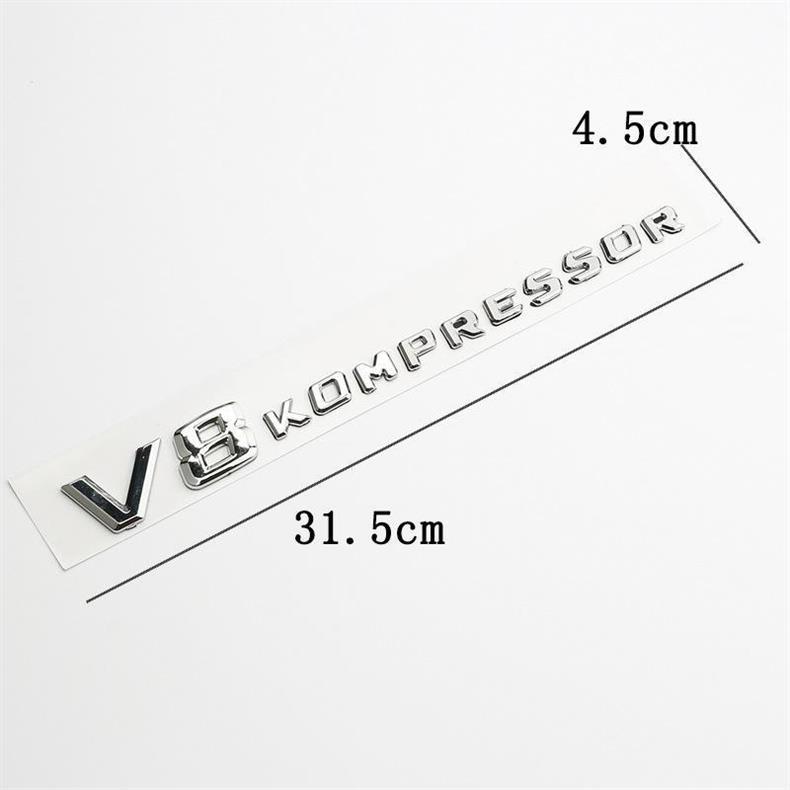 Suitable for Mercedes-Benz V12 BITURBO car emblems, V8 KOMPRESSOR turbocharger emblems, and side fender emblems