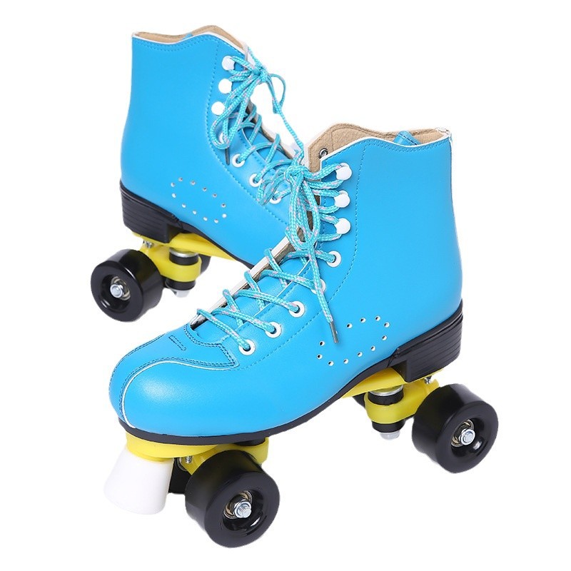 Patines de doble fila patines de cuatro ruedas hebilla suelta zapatos de Patinaje de Velocidad de flash zapatos de skate zapatos blancos de cuatro ruedas