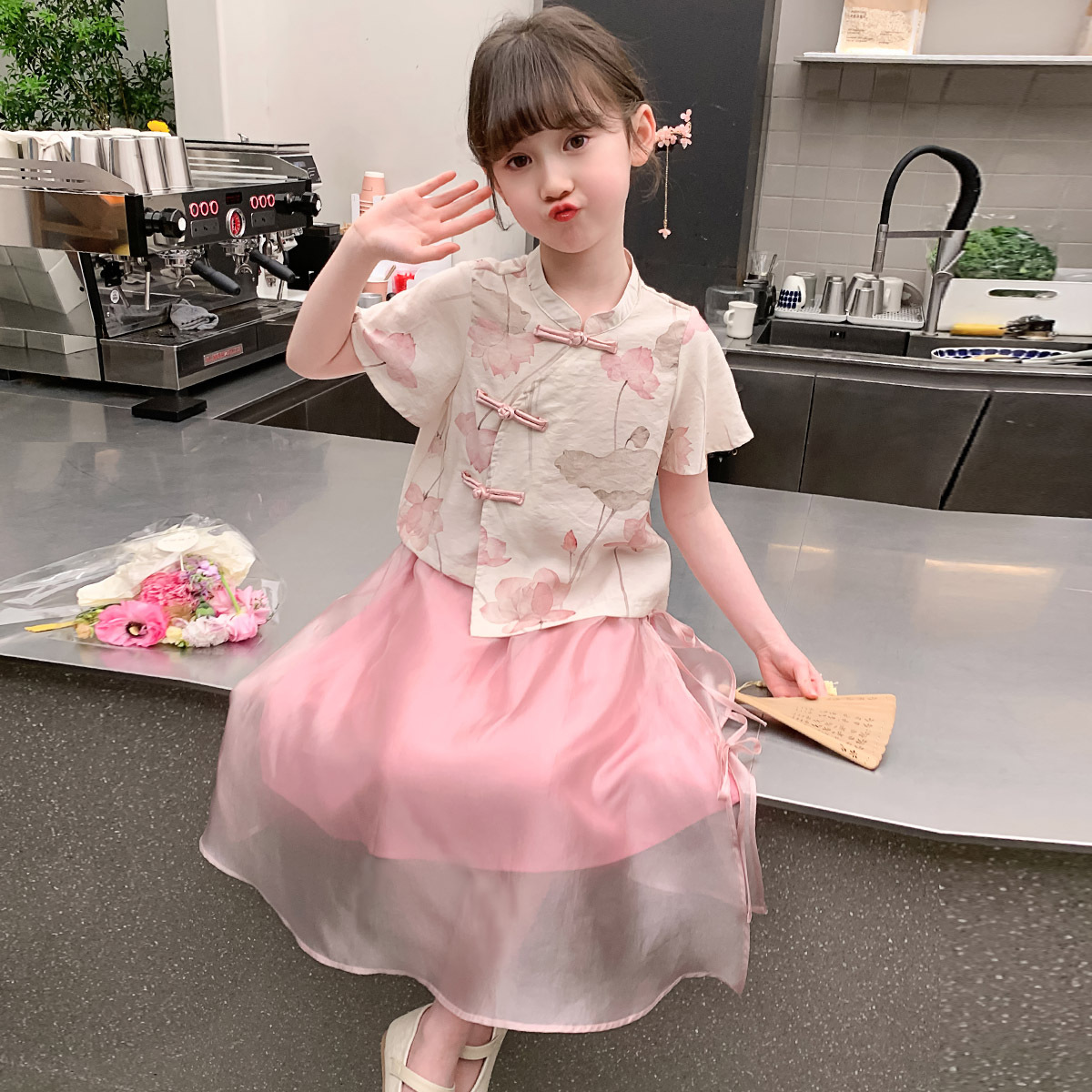 Children's Performance Dress - Chinese Style Tang Suit Summer Outfit 2024 New Arrival Girls' Baby Traditional Chinese Hanfu Set