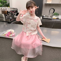 Children's Performance Dress - Chinese Style Tang Suit Summer Outfit 2024 New Arrival Girls' Baby Traditional Chinese Hanfu Set
