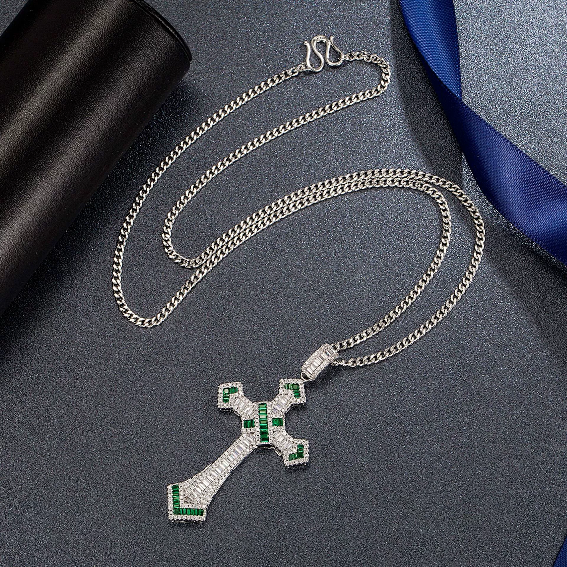 Хит продаж cross-строп Cross -п pendant ожерелье AAA вермикулитная мозаика вспышка Diamond геометрический подвес
