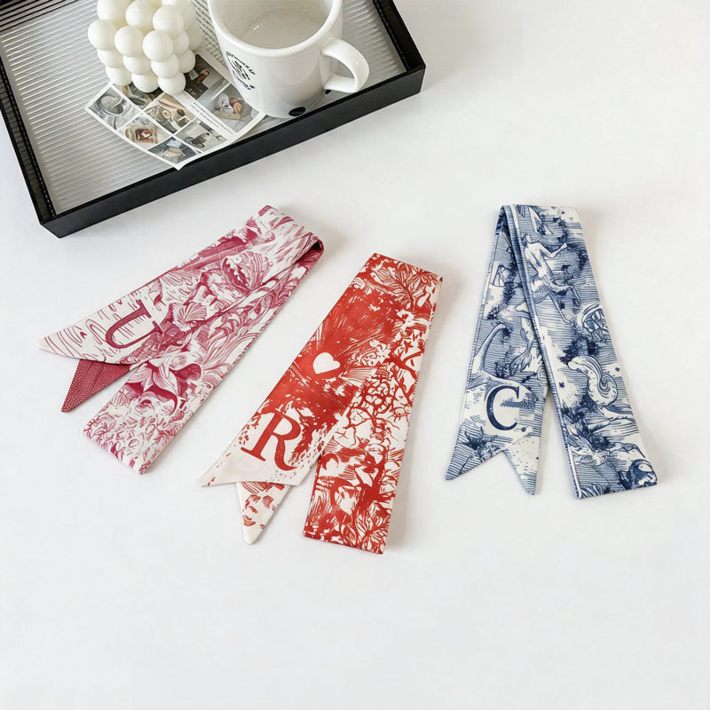 Manufacturer wholesale: 26-letter floral headbands with ribbon ties, perfect for gift wrapping and as versatile long scarves Manufacturer wholesale: 26-letter floral headbands with ribbon ties, perfect for gift wrapping and as versatile long scarves