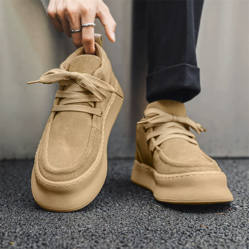 2024 новые мужские кожаные сапоги повседневный бизнес дикий комфорт шнуровка зашнуровка спортивная доска 1207-J