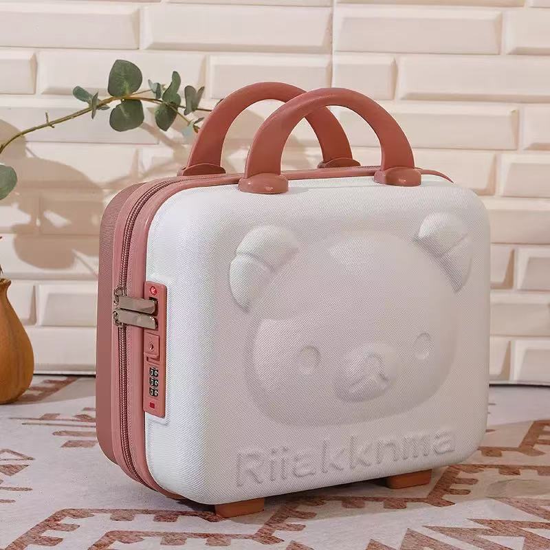 Mini maleta de oso de dibujos animados lindo para niños de 14 pulgadas, maleta de contraseña, maleta de almacenamiento, maleta de embarque, regalo de mano