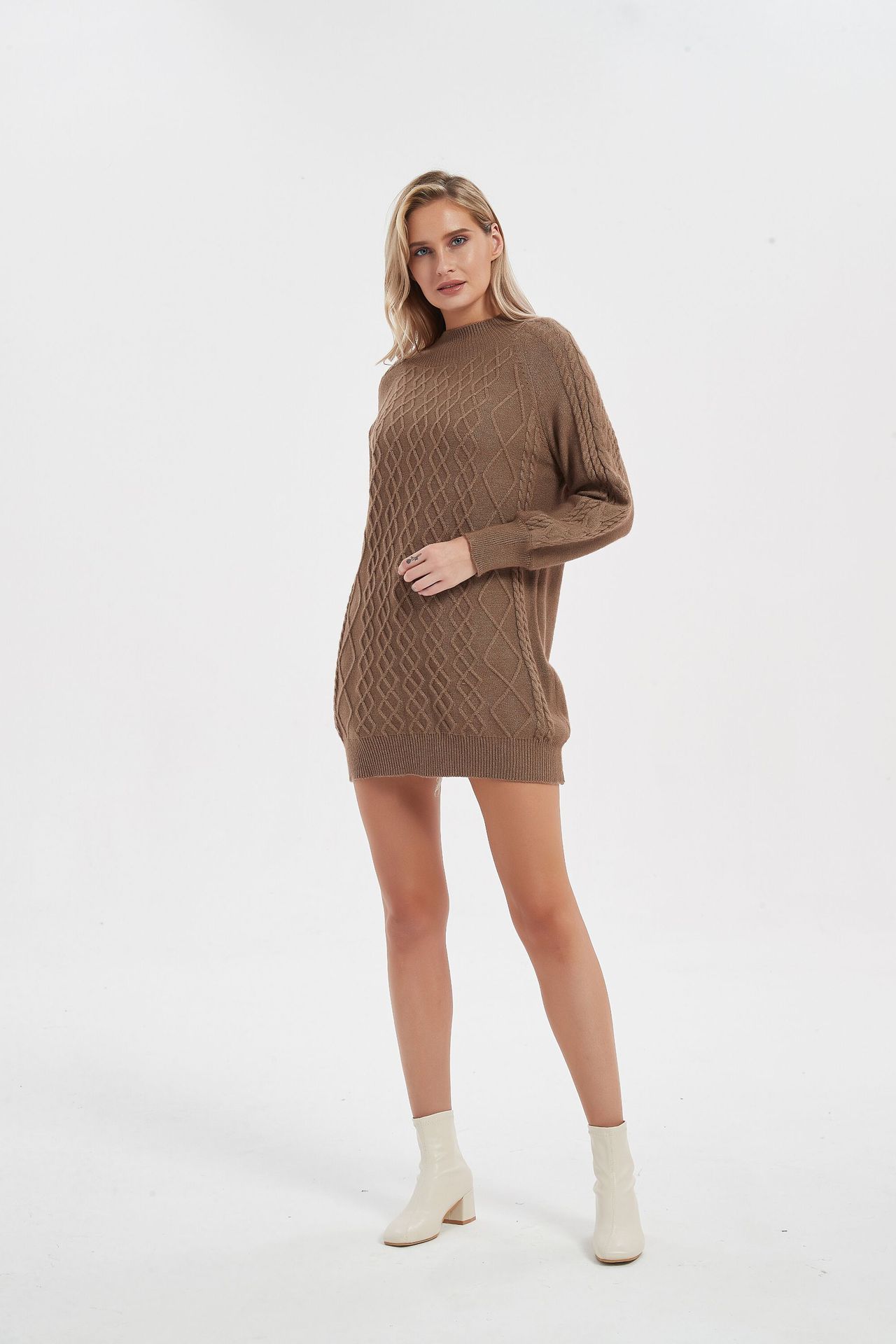 women s mid-length lantern sleeve knitted dress nihaostyles clothing wholesale NSBY76596