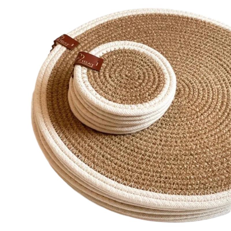 almohadilla de lino almohadilla de aislamiento térmico almohadilla de mesa de comedor a prueba de quemaduras tazas domésticas almohadilla de platos de cocina espesa almohadilla de comedor occidental platos de comedor resistentes a altas temperaturas