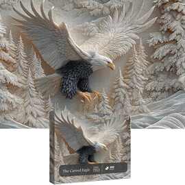 The Carved Eagle Jigsaw Puzzle 雄伟的白头鹰野生动物拼图游戏