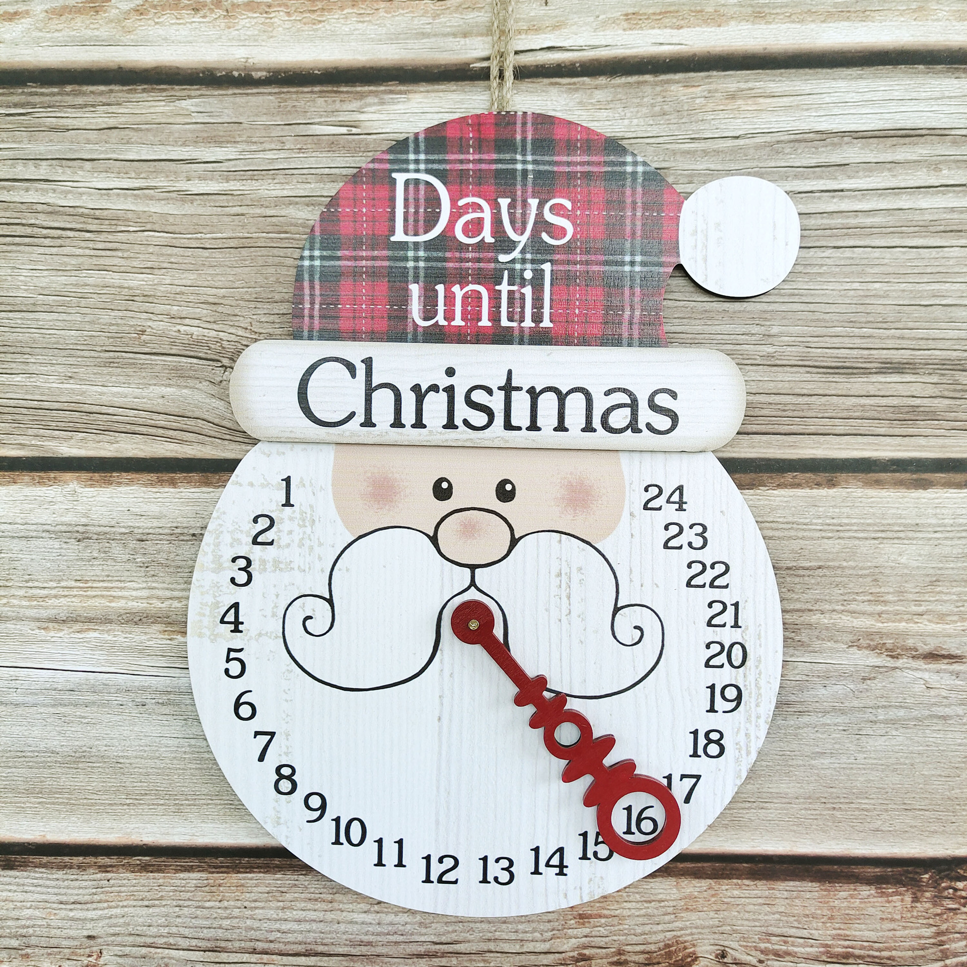 Creative Christmas Home Wooden Decoration Countdown Calendar Pendant display picture 5