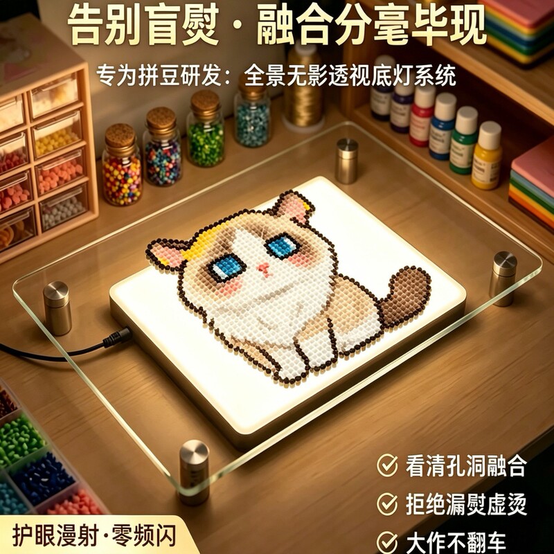 Glass working table for beadwork, tempered elevated stand, high-temperature resistant insulation board, anti-scald thickened pad, beadwork stand Glass working table for beadwork, tempered elevated stand, high-temperature resistant insulation board, anti-scald thickened pad, beadwork stand