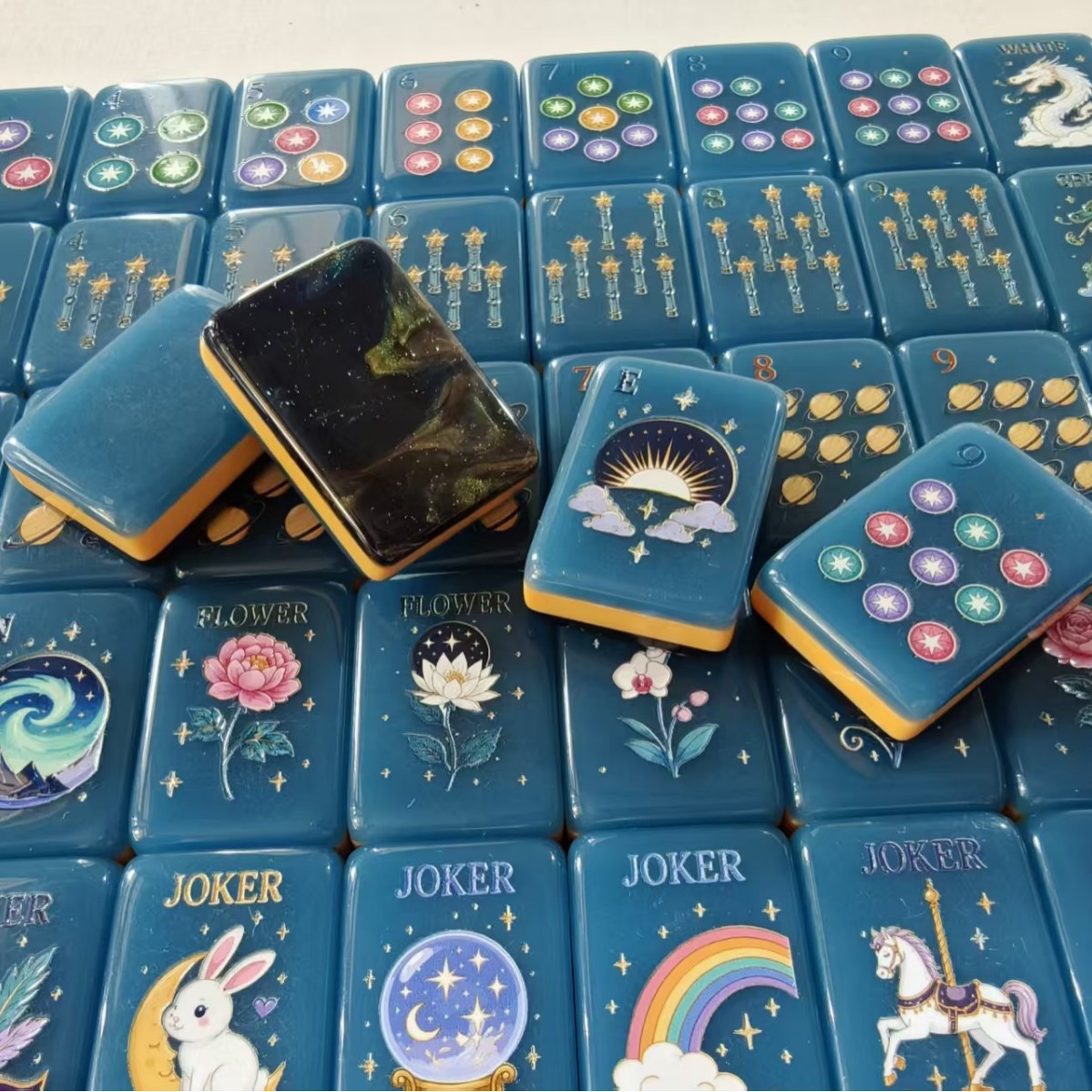 Recently Shipped: Starry Sky Series American Mahjong Home Gift Set, Hand-Crafted Tiles, High-End Crystal American-Style Mahjong