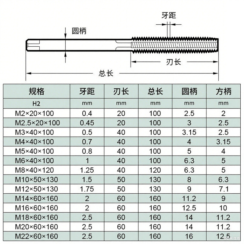 長刃タップ延長タップm 2m 2.5m 3m 4m 5m 6m 8m 10m 12刃長40mm 50mm全長100mm|undefined