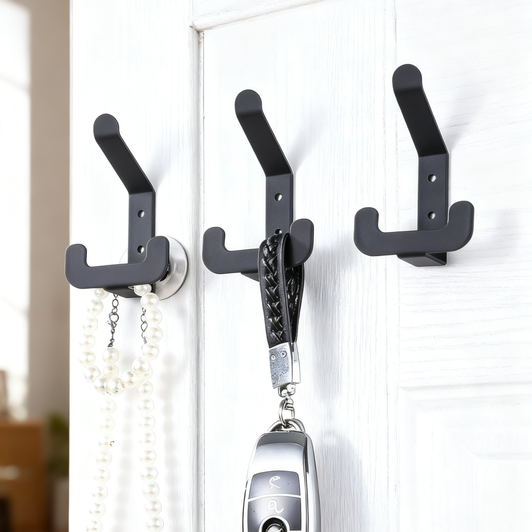 Cross-Mirror Metal Double Hooks, Personalized Clothes Hooks, Cabinet Wardrobe Iron Hooks, Bathroom Coat Single Hooks Behind the Door