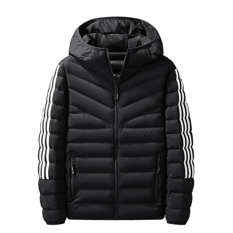 Tres barras transfronterizas chaqueta de algodón de plumón marca de moda de invierno ropa de algodón casual corta chaqueta de algodón ligera con capuchón chaqueta de mujer