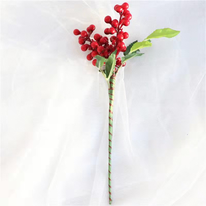 Decoración de Año Nuevo, Pequeña Flor de Acacia para Mesa, Arreglo Floral para el Hogar, Bayas, Fruta Navideña, Pequeña Fruta Roja, Flor Artificial, Fruta de la Abundancia