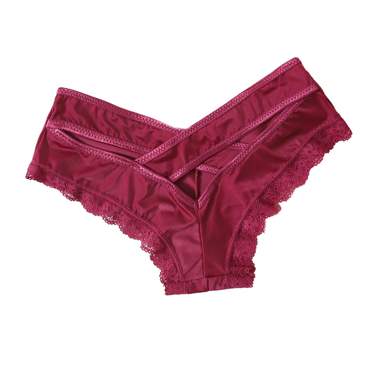 Ropa interior de las mujeres sexy cintura baja las mujeres ropa interior seda hielo personalidad enmascarado Superman encaje borde briefs al por mayor