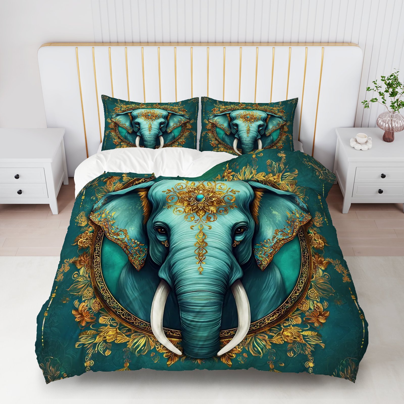 TEMU / JIT abrasión impresión digital rosa roja elefante mariposa suave quilt kit fabricante de origen transfronterizo