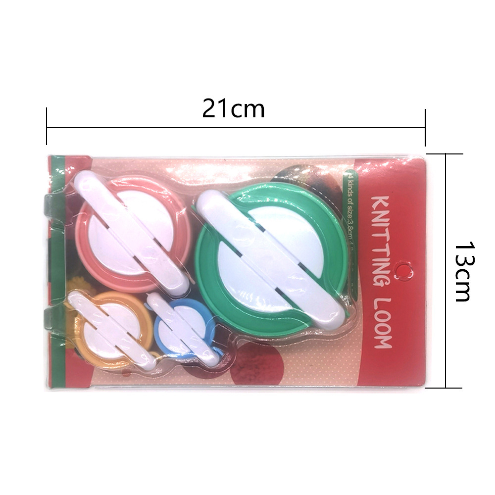 Herramientas de tejido de agujas de suéter transfronterizas PP de plástico, máquina de fabricación de bolas de lana redondas, un conjunto de 4 máquinas de fabricación de bolas de lana