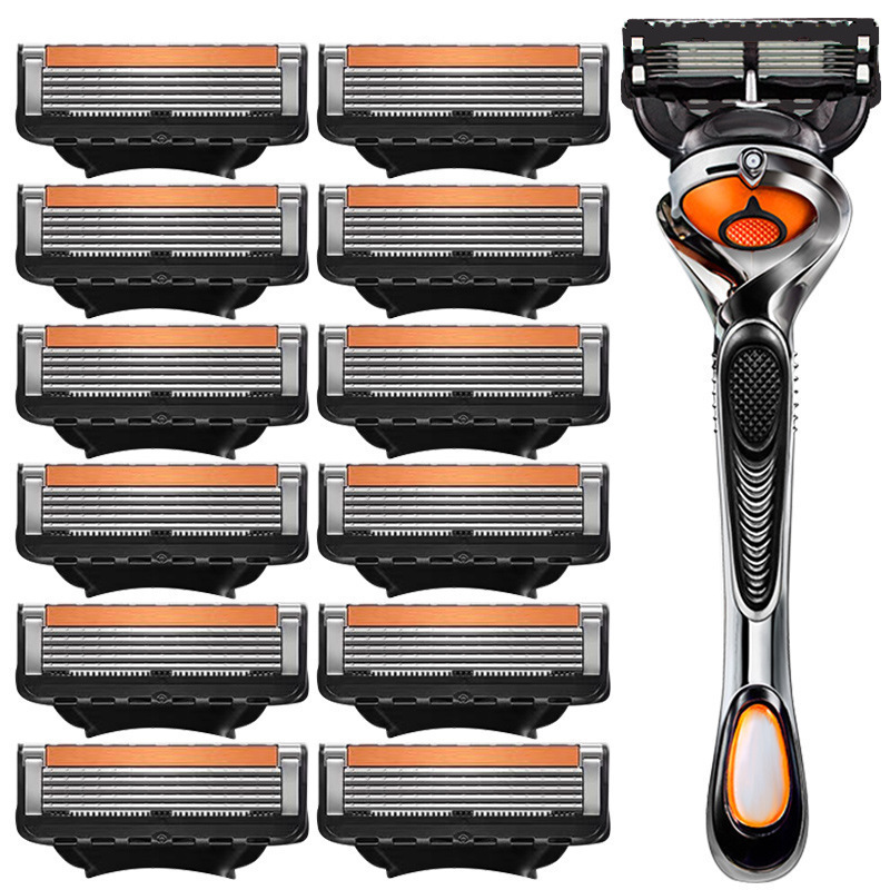 Geely 5-layer manual razor, stainless steel five-blade razor, designed for cross-border use, with a scratch-resistant blade head, men's shaving razor Geely 5-layer manual razor, stainless steel five-blade razor, designed for cross-border use, with a scratch-resistant blade head, men's shaving razor